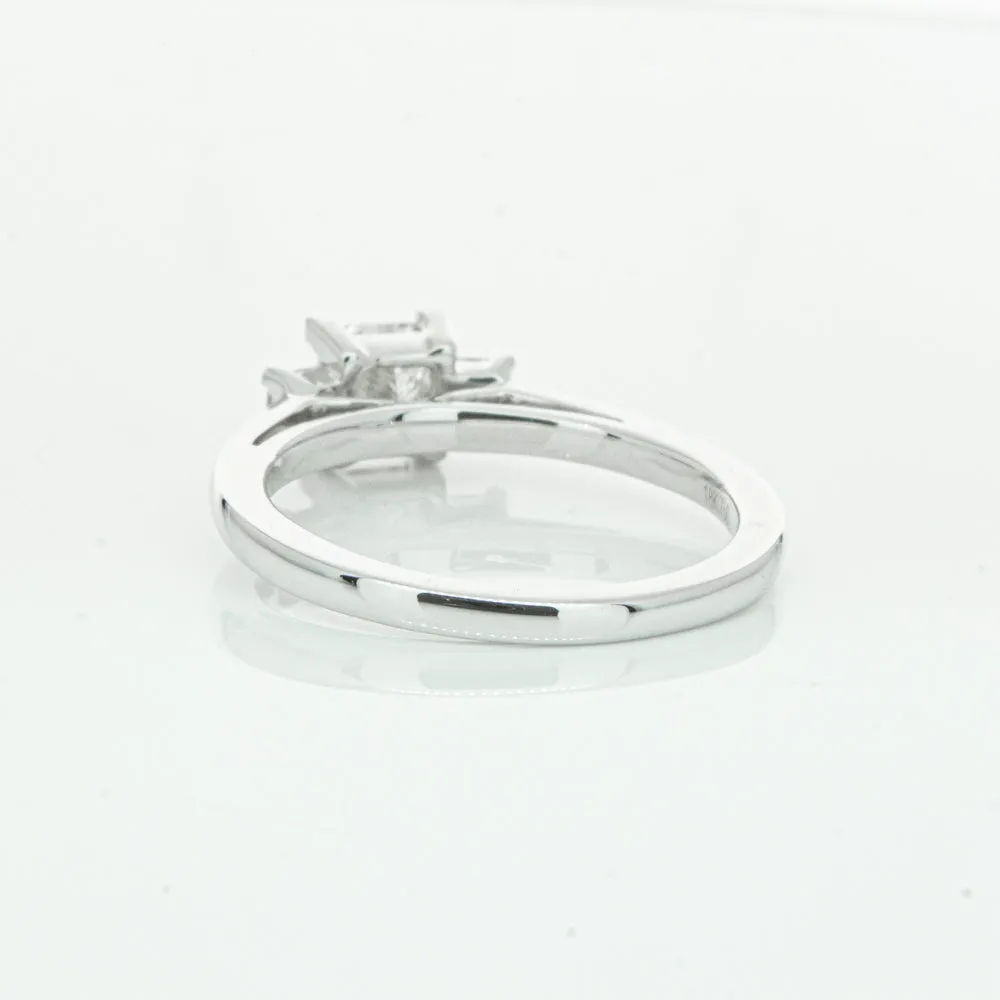 18ct White Gold .80ct Princess Cut Diamond Olympus Ring