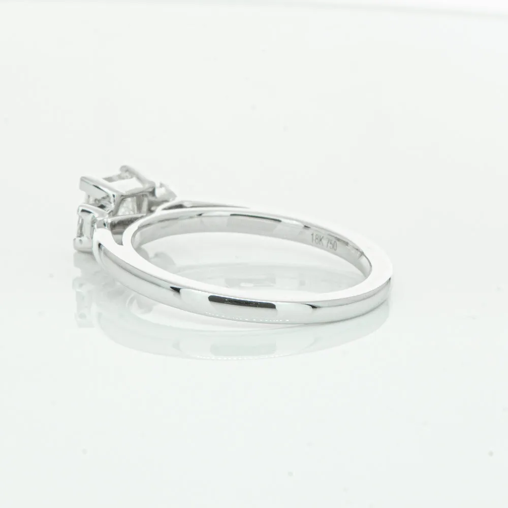 18ct White Gold .80ct Princess Cut Diamond Olympus Ring