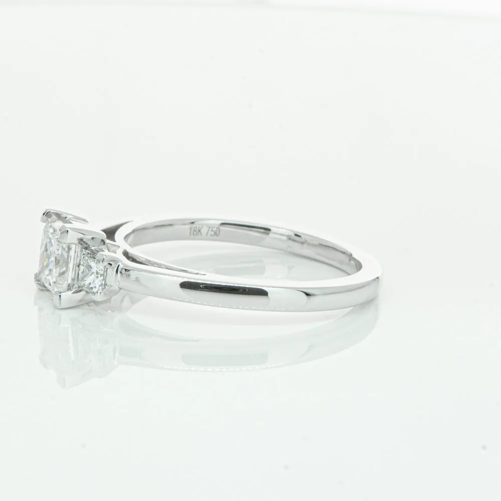 18ct White Gold .80ct Princess Cut Diamond Olympus Ring