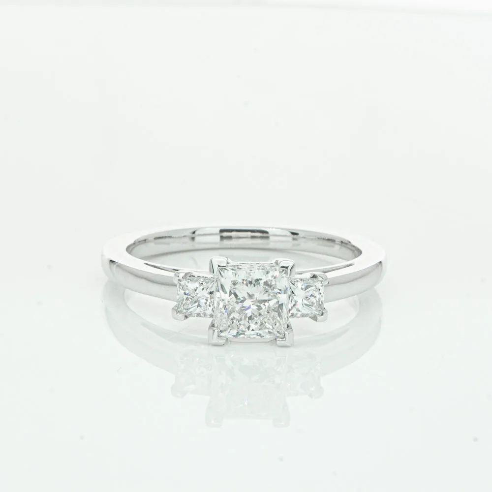 18ct White Gold .80ct Princess Cut Diamond Olympus Ring