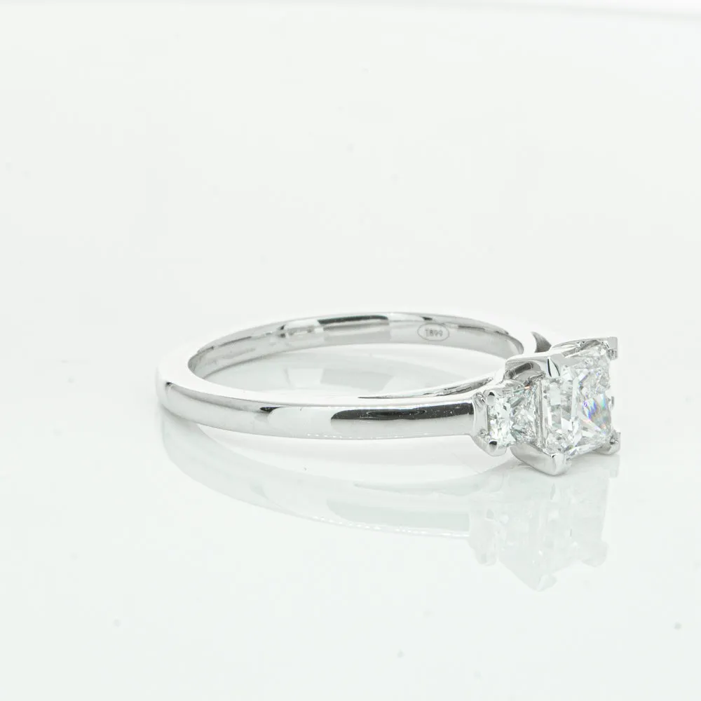 18ct White Gold .80ct Princess Cut Diamond Olympus Ring