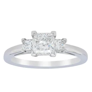 18ct White Gold .80ct Princess Cut Diamond Olympus Ring