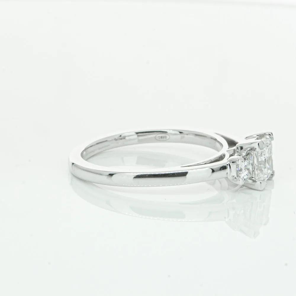 18ct White Gold .80ct Princess Cut Diamond Olympus Ring