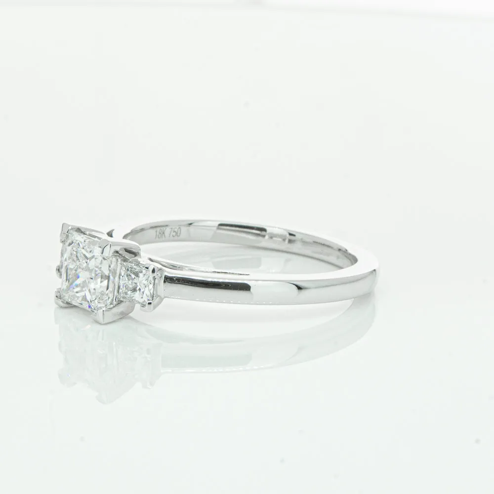 18ct White Gold .80ct Princess Cut Diamond Olympus Ring