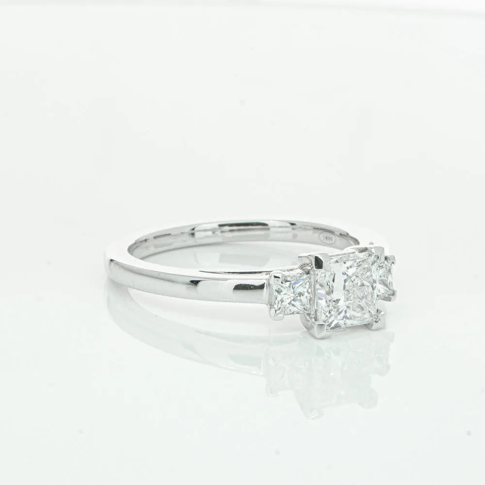 18ct White Gold .80ct Princess Cut Diamond Olympus Ring