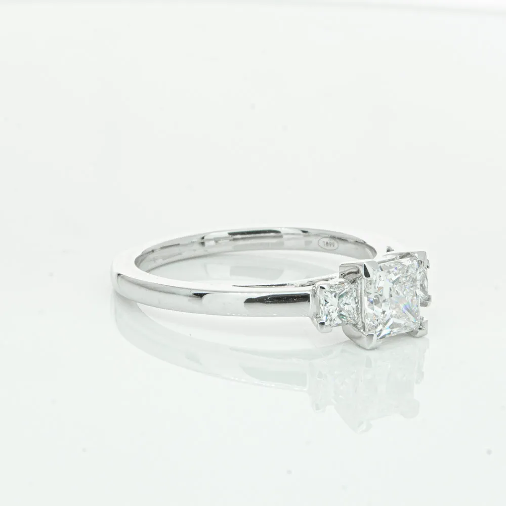 18ct White Gold .80ct Princess Cut Diamond Olympus Ring