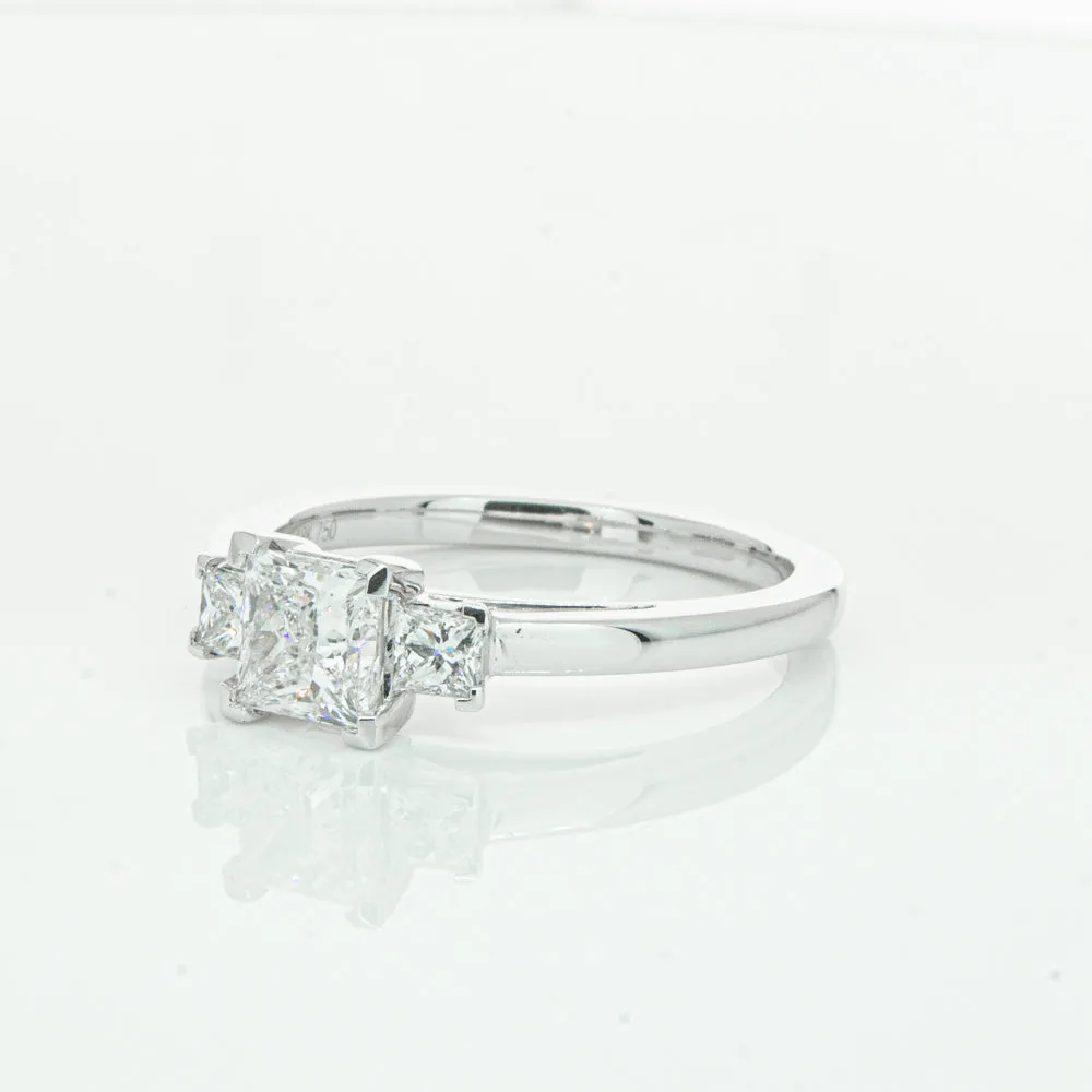 18ct White Gold .80ct Princess Cut Diamond Olympus Ring