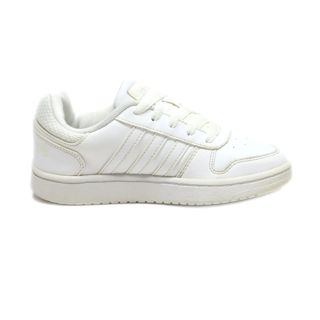 Adidas Hoops 2.0 Sport Shoes Leather White Colour For Kids