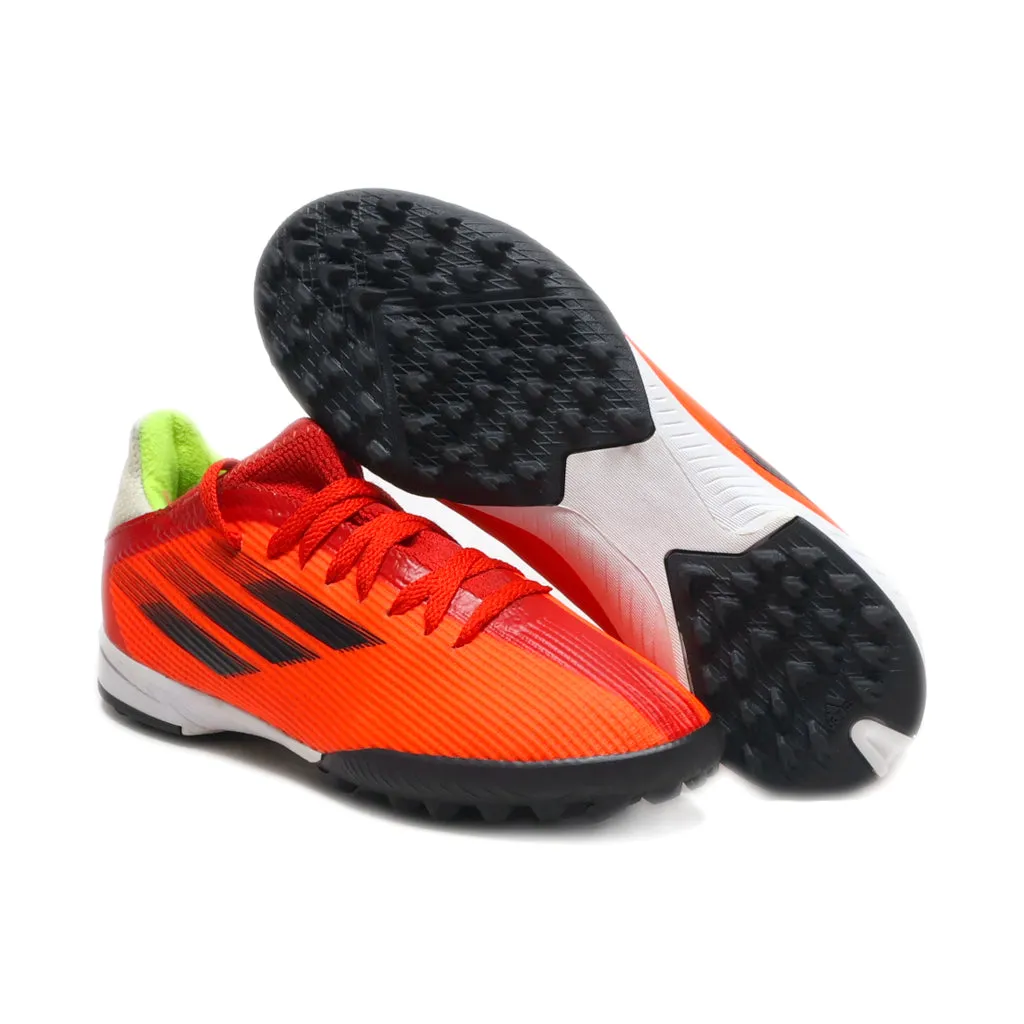 Adidas Kids' X Speedflow.3 Meteorite Pack Turf Ground Football Sport Shoes Pu Leather Orange Colour For Kids