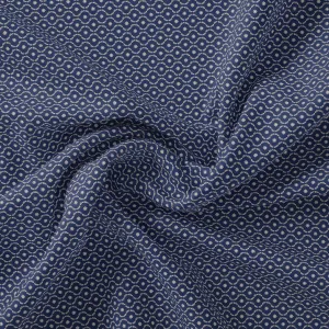 Attractive Tiny Blue Star Ogee Digital Printed Fabric - Pure Georgette