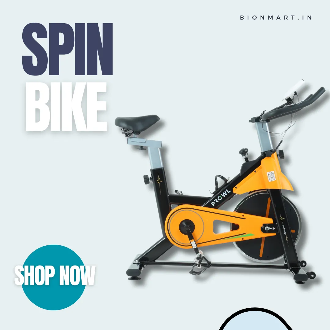 BIONFIT Spin Exercise Gym Cycle with 6 Kg Flywheel & Friction Resistance for Home Spinner Exercise Bike