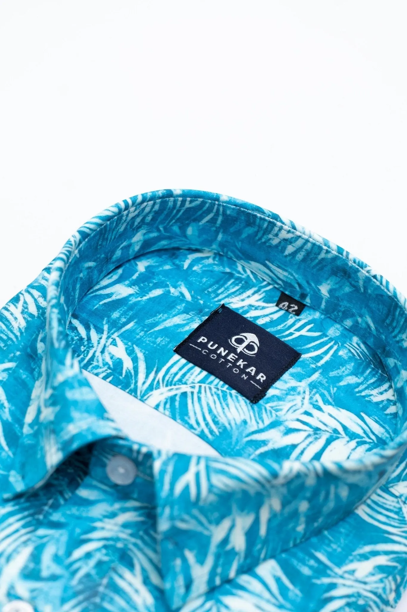 Blue Color Leaf printed Shirt For Men