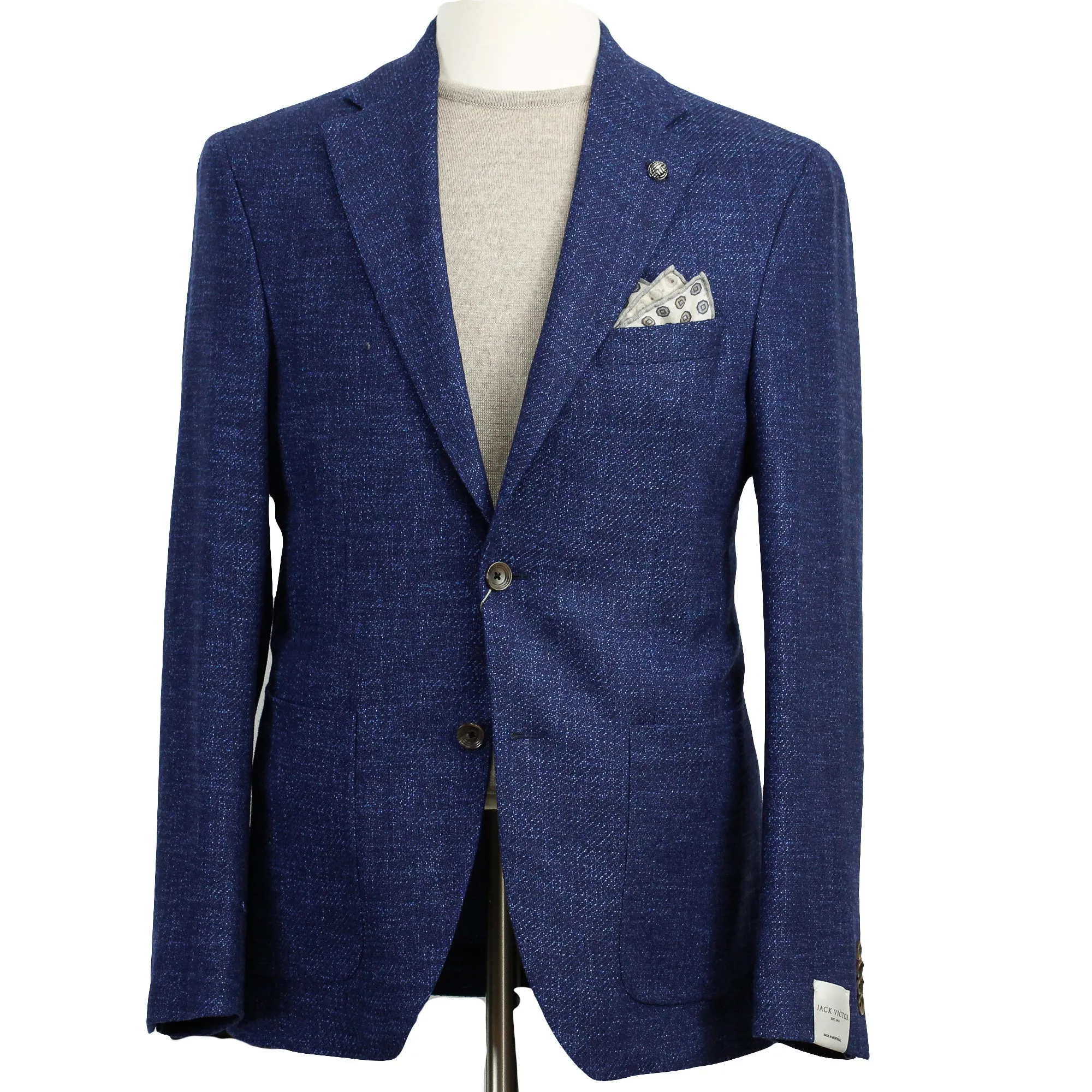 Blue Neat Morton Contemporary Fit Wool-Silk-Linen Sport Jacket - Jack Victor