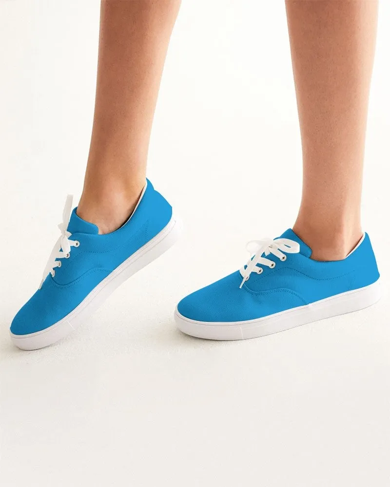 Bright Blue Cyan Women's Canvas Sneakers | Women's | Bright Pure Blue Cyan | C100M25Y0K0