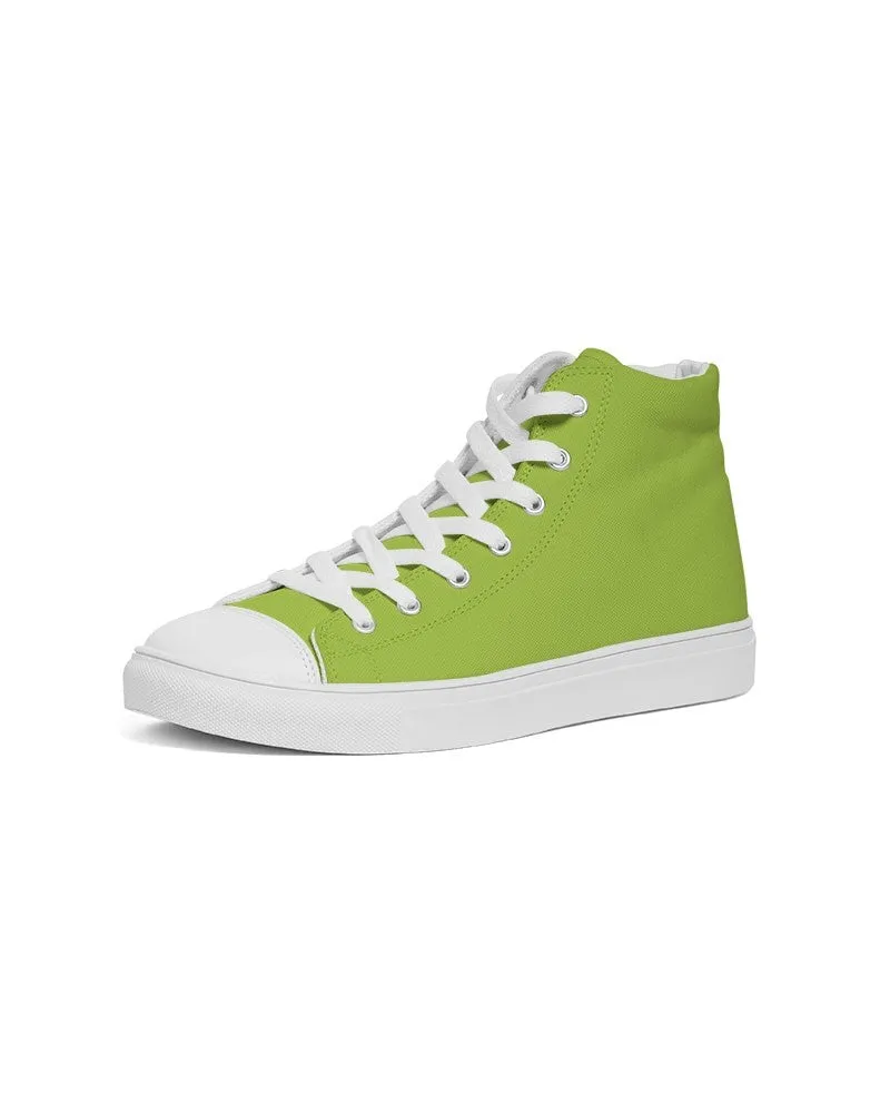 Bright Warm Green Men's High-top Canvas Sneakers | Men's | Bright Pure Warm Green | C38M0Y100K0