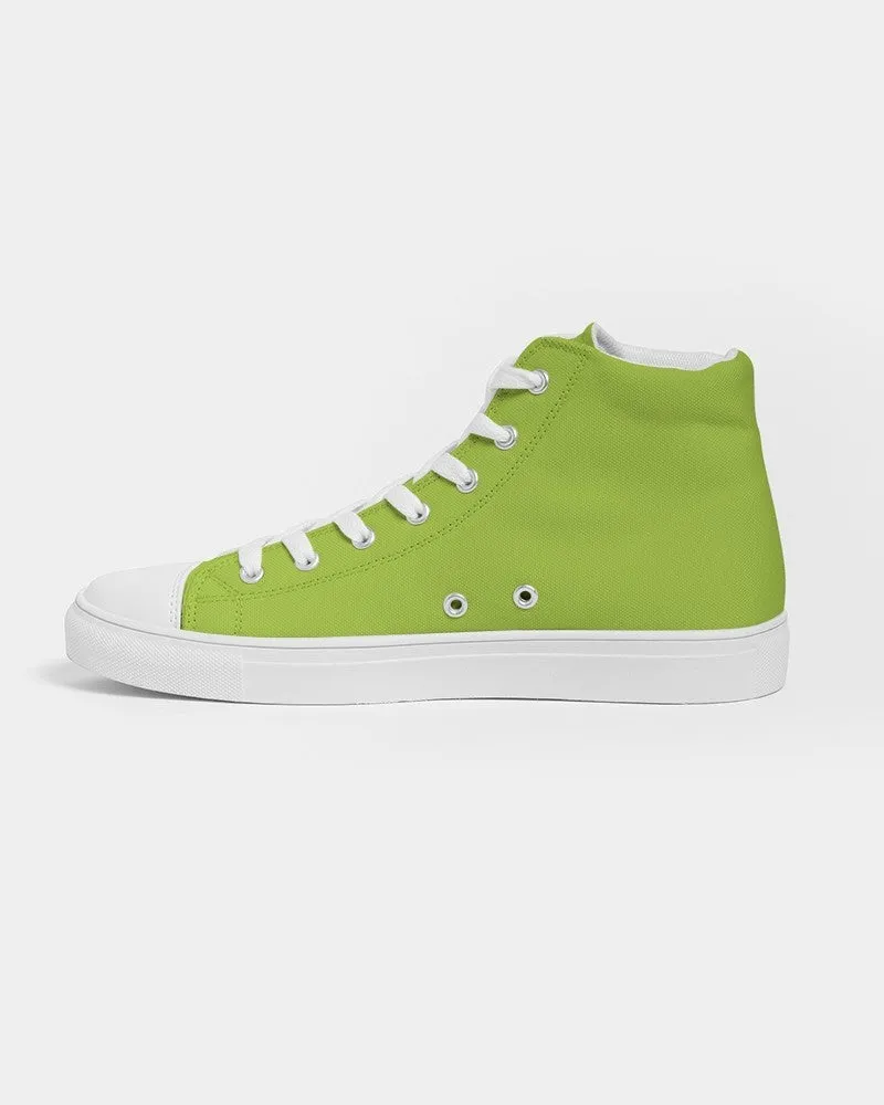 Bright Warm Green Men's High-top Canvas Sneakers | Men's | Bright Pure Warm Green | C38M0Y100K0