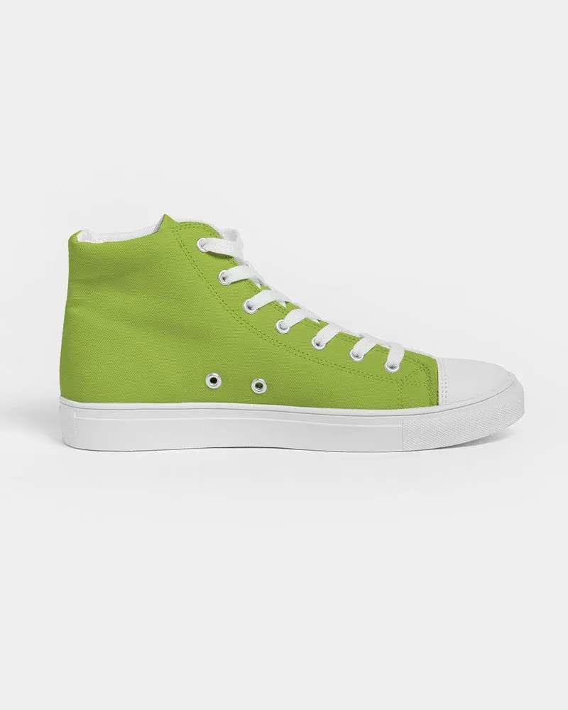 Bright Warm Green Men's High-top Canvas Sneakers | Men's | Bright Pure Warm Green | C38M0Y100K0