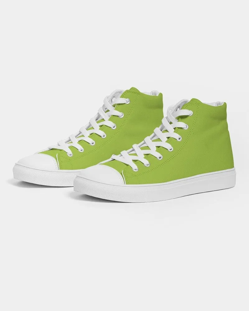 Bright Warm Green Men's High-top Canvas Sneakers | Men's | Bright Pure Warm Green | C38M0Y100K0