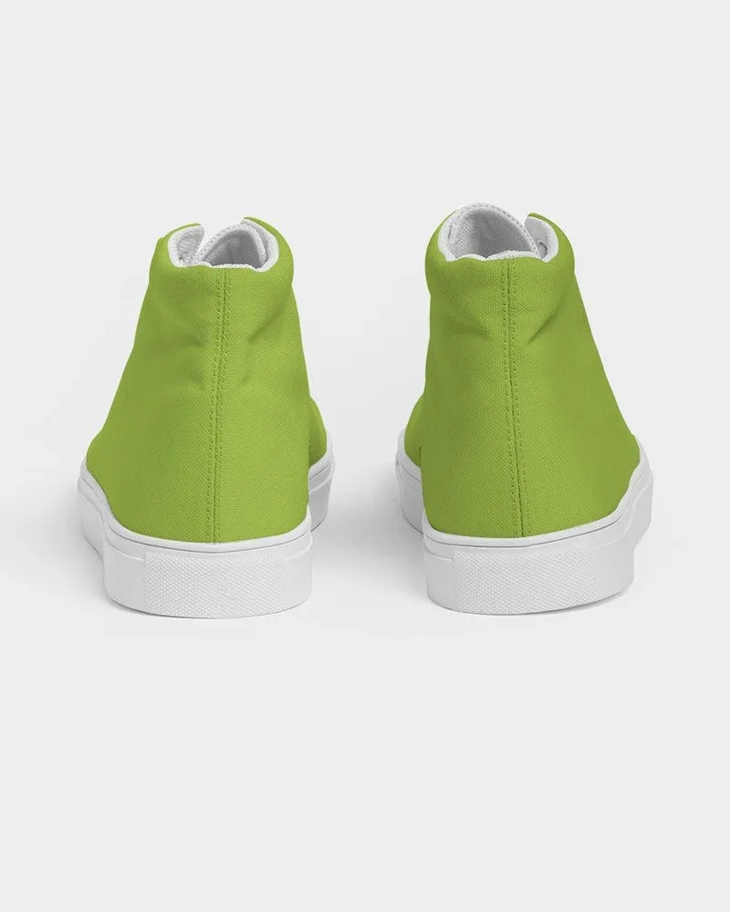 Bright Warm Green Men's High-top Canvas Sneakers | Men's | Bright Pure Warm Green | C38M0Y100K0