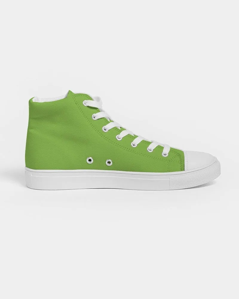 Bright Warm Green Men's High-top Canvas Sneakers | Men's | Bright Pure Warm Green | C50M0Y100K0