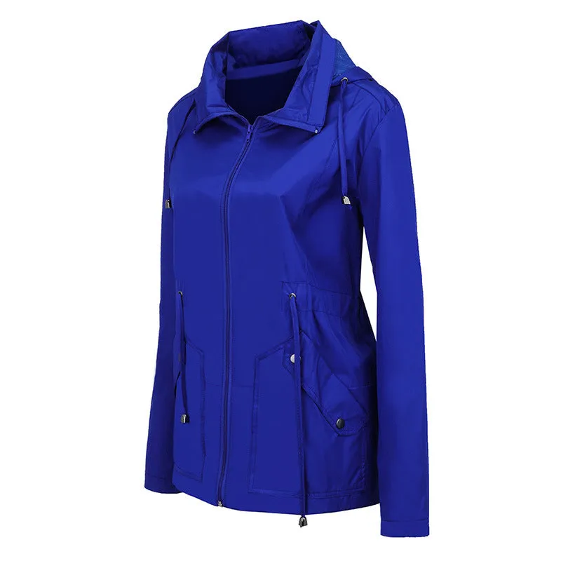 Candy Color Waterproof Lapel Women Slim Coat