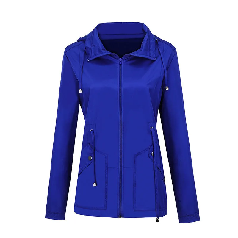 Candy Color Waterproof Lapel Women Slim Coat