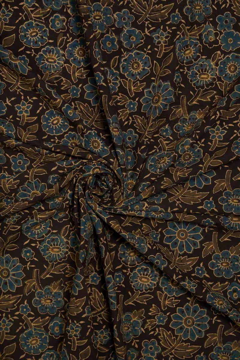 Chocolate Pure Cotton Ajarakh Printed Fabric