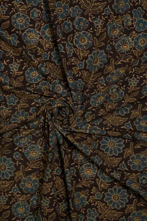 Chocolate Pure Cotton Ajarakh Printed Fabric