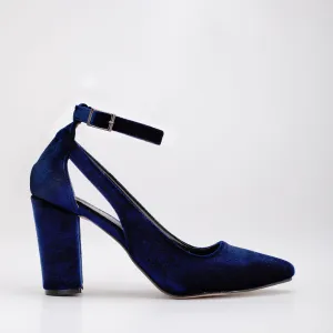 Colette - Dark Blue Velvet Shoes