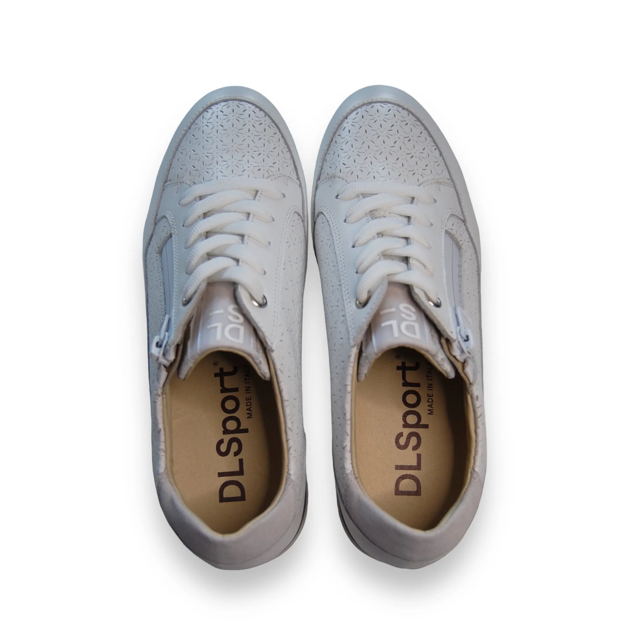 DL Sport Perforated Leather Sneaker White