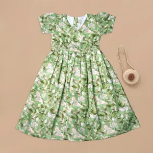 Enchanting Green Floral Princess Dress for Girls