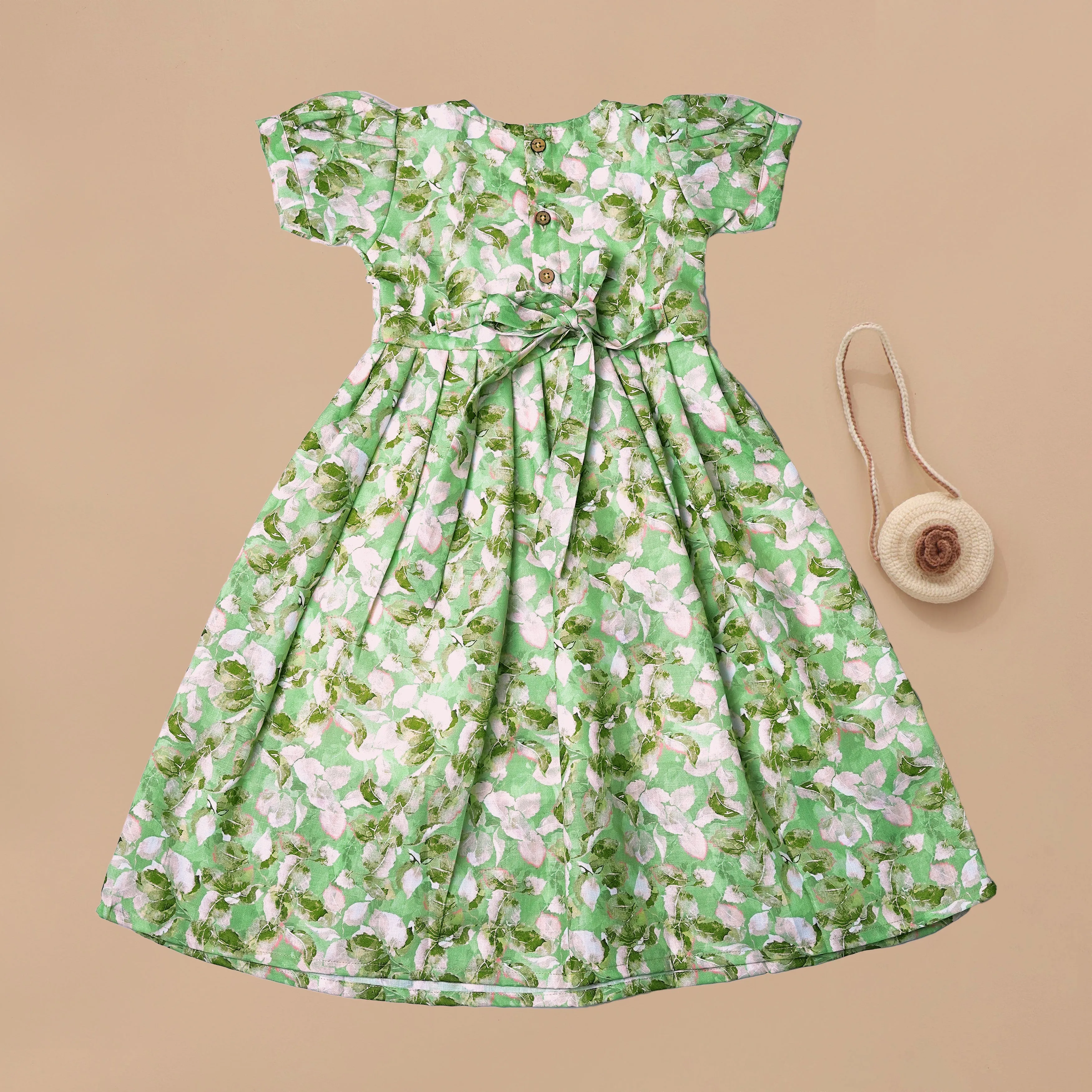 Enchanting Green Floral Princess Dress for Girls