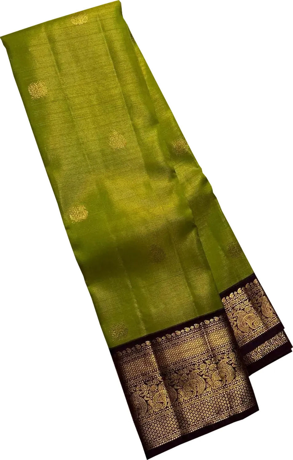 Ethically Made Green Silk Saree: Handloom Kanjeevaram