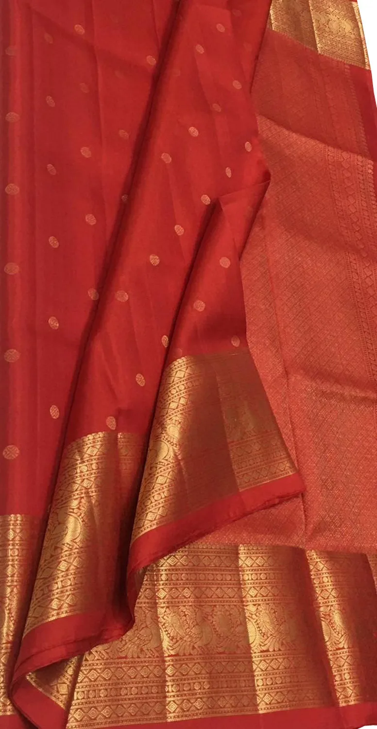 Exquisite Red Kanjeevaram Handloom Pure Silk Saree