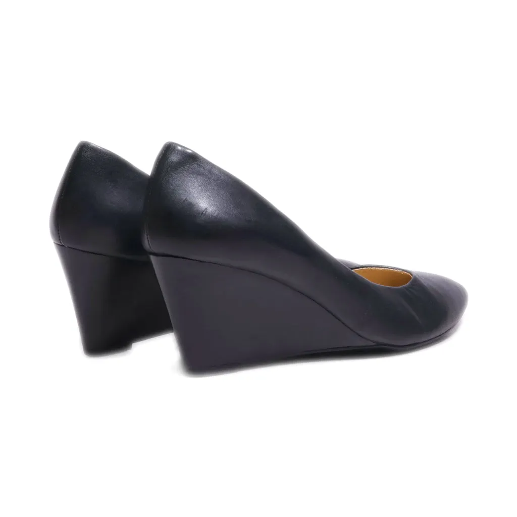 Franco Sarto Wedge Shoes Leather Black Colour For Women