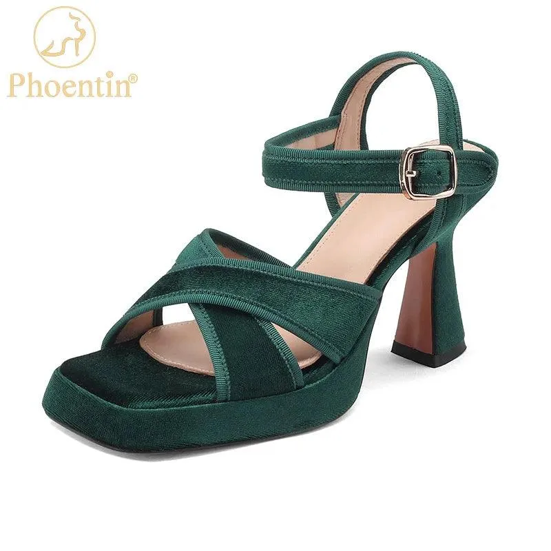 FT2382 Elegant Retro Velvet Sandal - Women's Casual Shoes