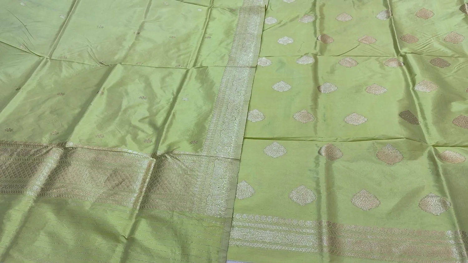 Green Banarasi Handloom Silk Suit - Pure Katan Elegance