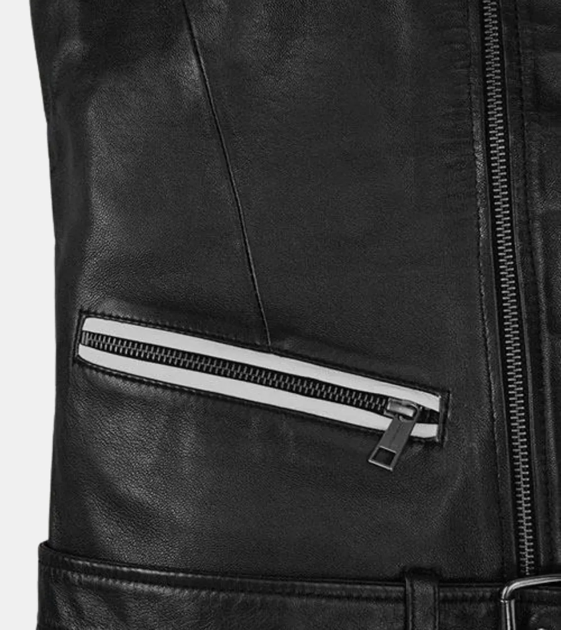 Jethro Men's Black Leather Vest