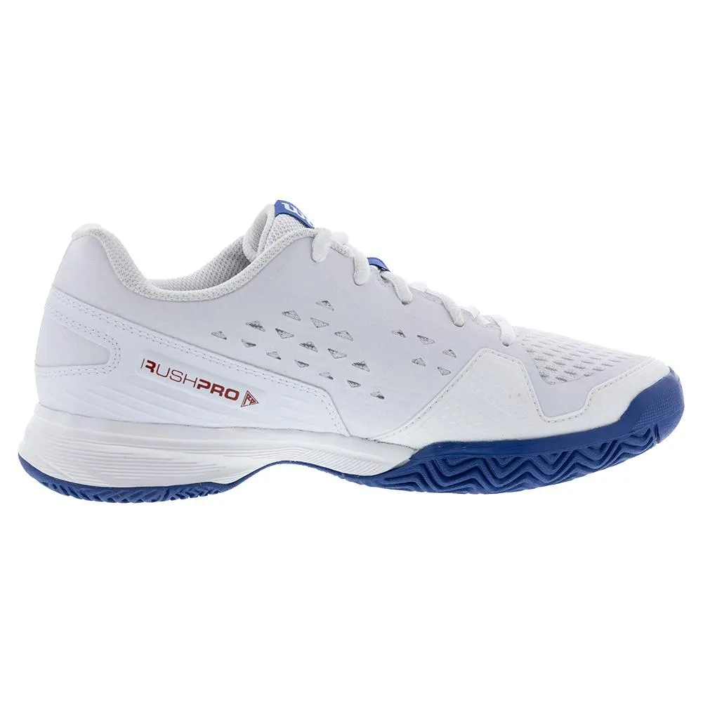 Juniors` Rush Pro Tennis Shoes White and Deja Vu Blue