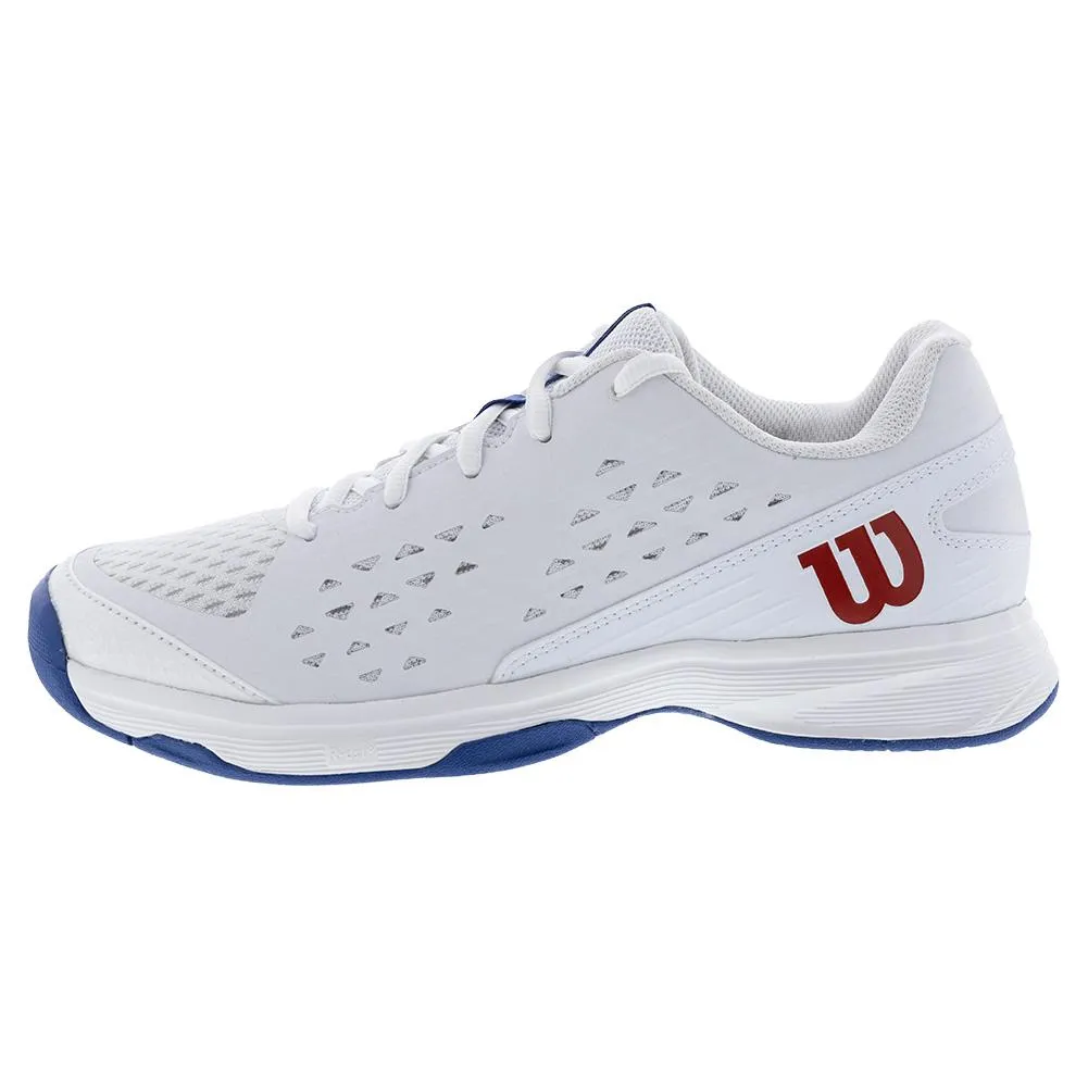 Juniors` Rush Pro Tennis Shoes White and Deja Vu Blue