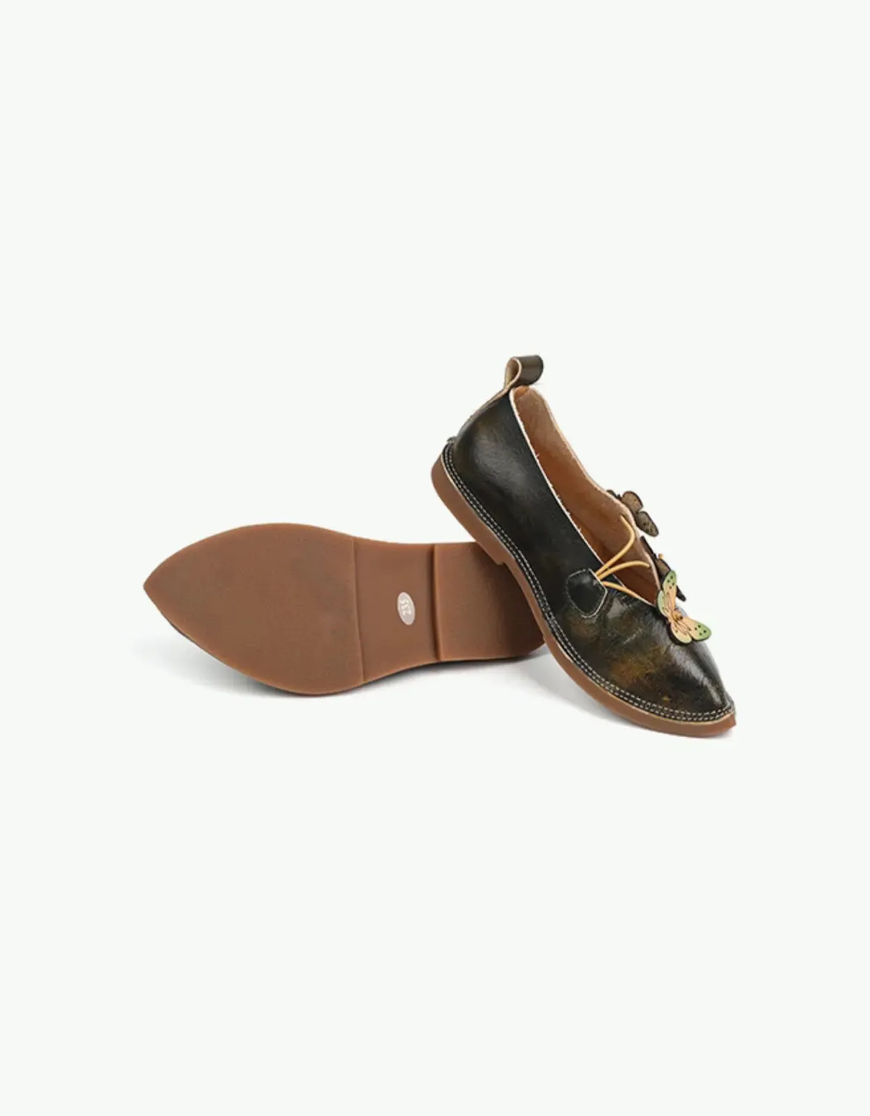 Leather Oriental Flat Shoes