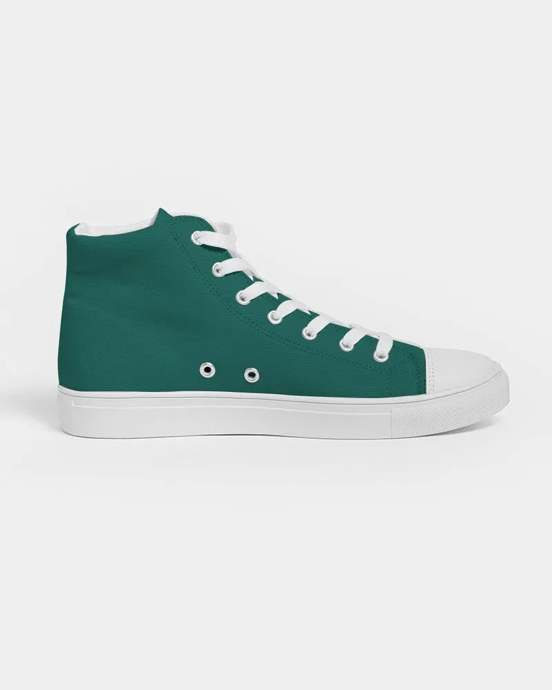 Medium Dark Blue Cool Green Men's High-top Canvas Sneakers | Men's | Medium Dark Pure Blue Cool Green | C100M0Y50K60