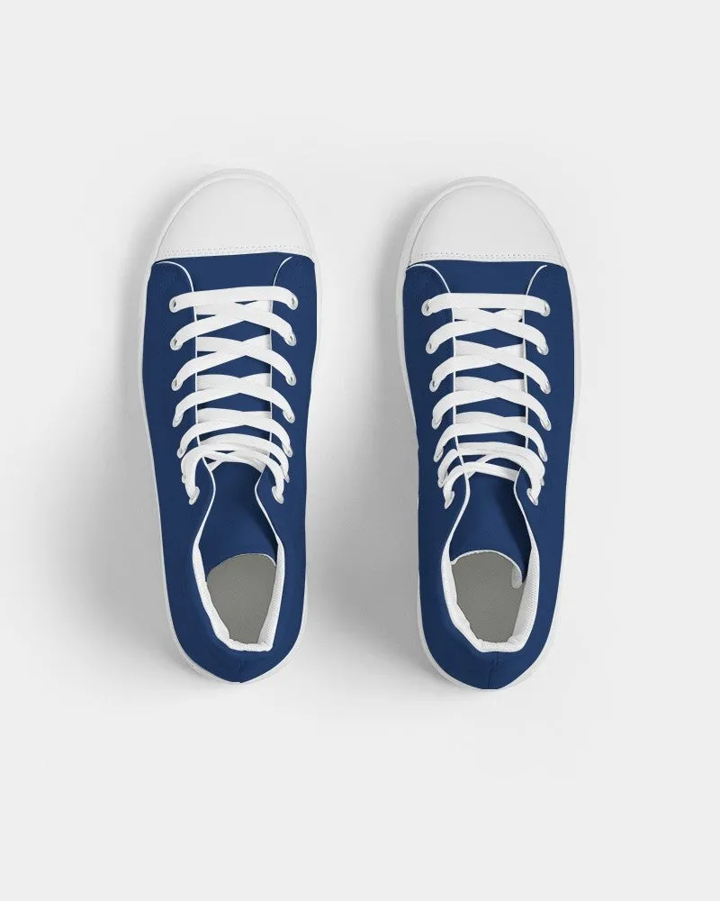 Medium Dark Blue Women's High-top Canvas Sneakers | Women's | Medium Dark Pure Blue | C100M75Y0K60