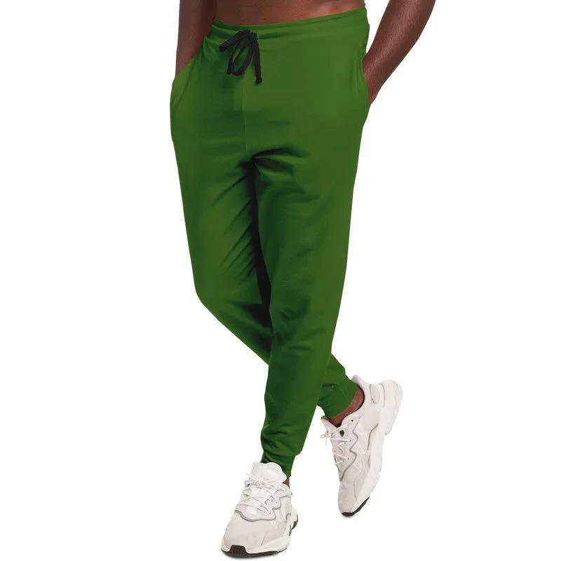 Medium Dark Warm Green Joggers | Unisex | with PLUS sizes | Medium Dark Pure Warm Green | C50M0Y100K60