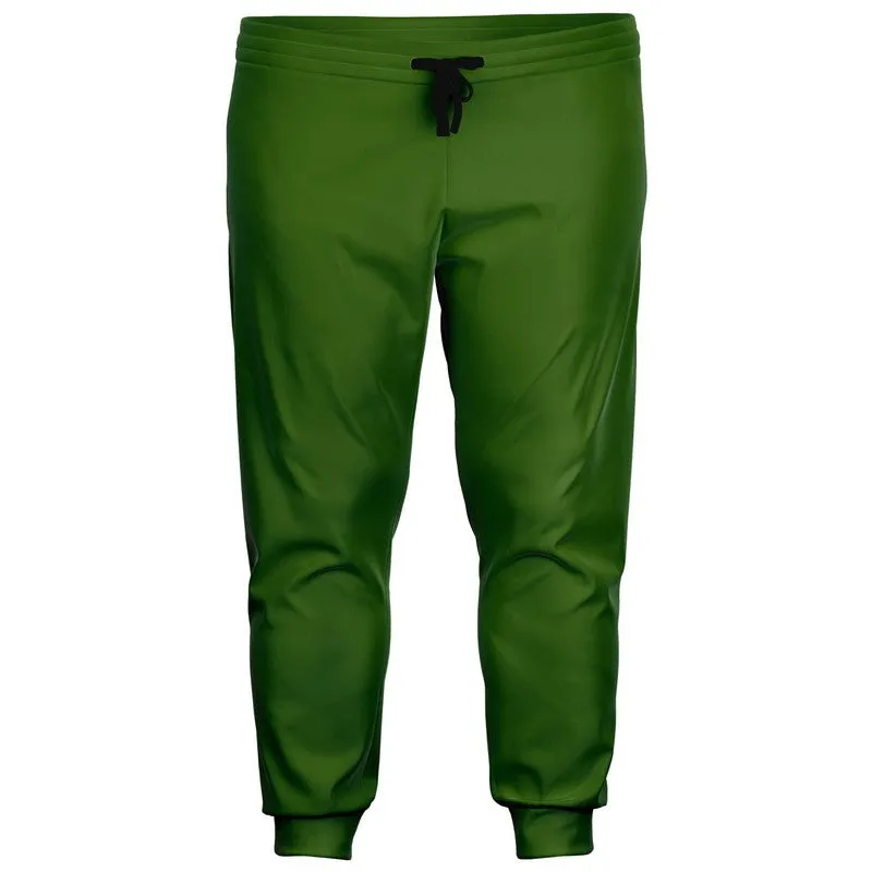 Medium Dark Warm Green Joggers | Unisex | with PLUS sizes | Medium Dark Pure Warm Green | C50M0Y100K60