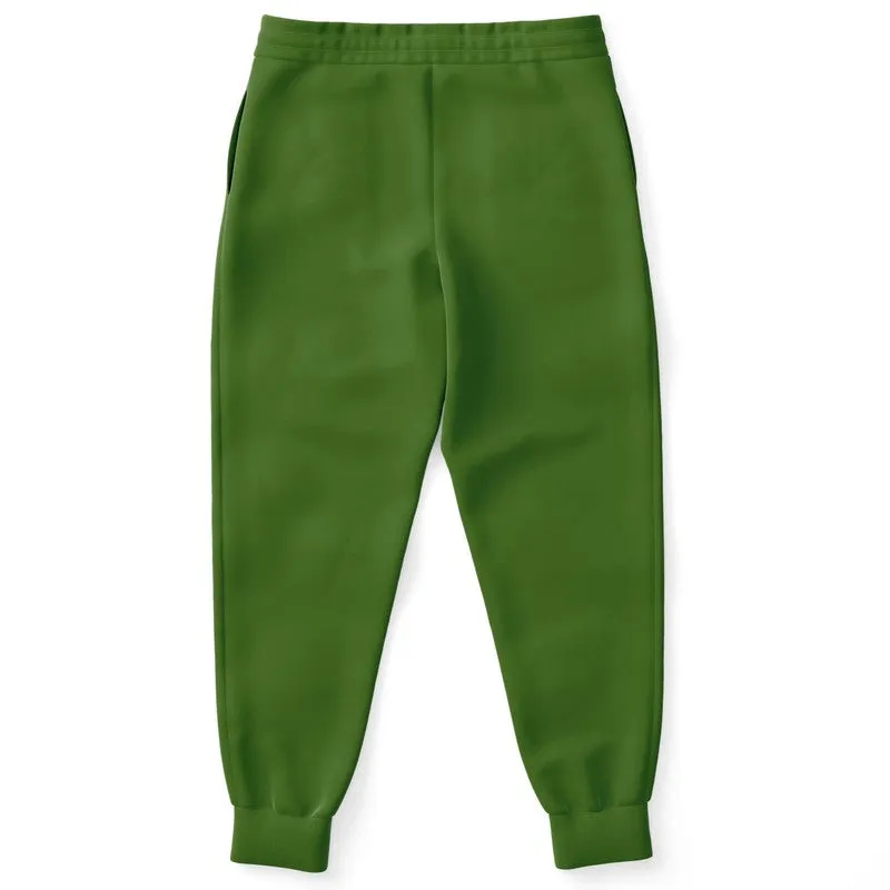 Medium Dark Warm Green Joggers | Unisex | with PLUS sizes | Medium Dark Pure Warm Green | C50M0Y100K60