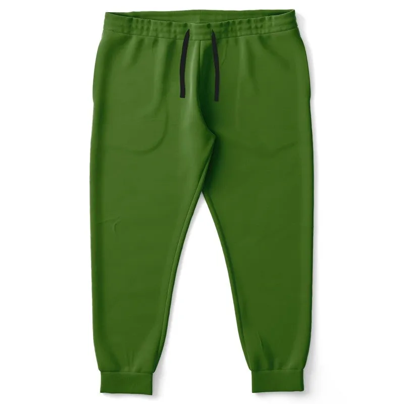 Medium Dark Warm Green Joggers | Unisex | with PLUS sizes | Medium Dark Pure Warm Green | C50M0Y100K60