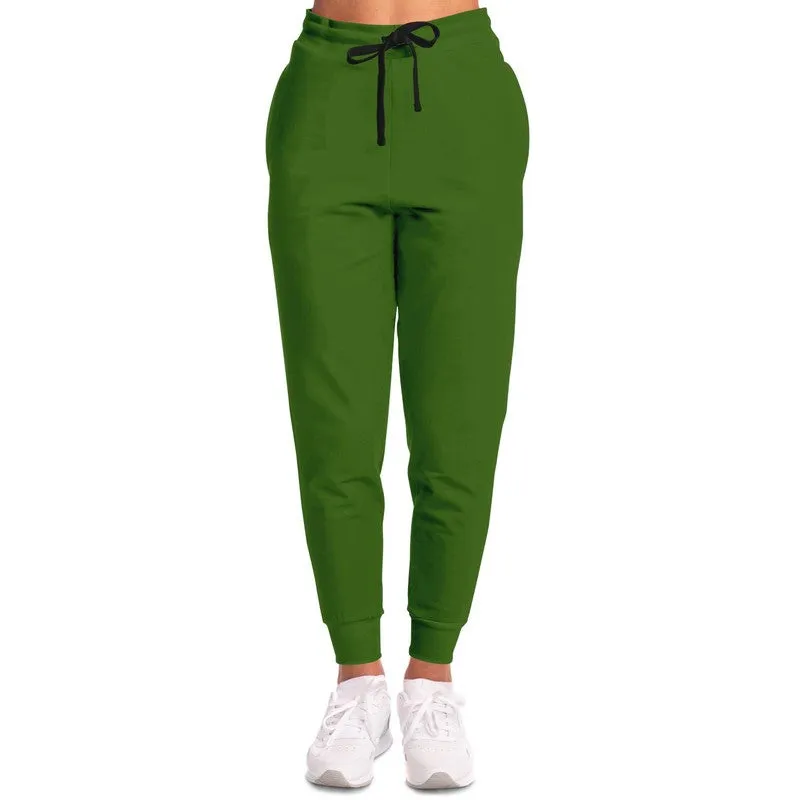 Medium Dark Warm Green Joggers | Unisex | with PLUS sizes | Medium Dark Pure Warm Green | C50M0Y100K60