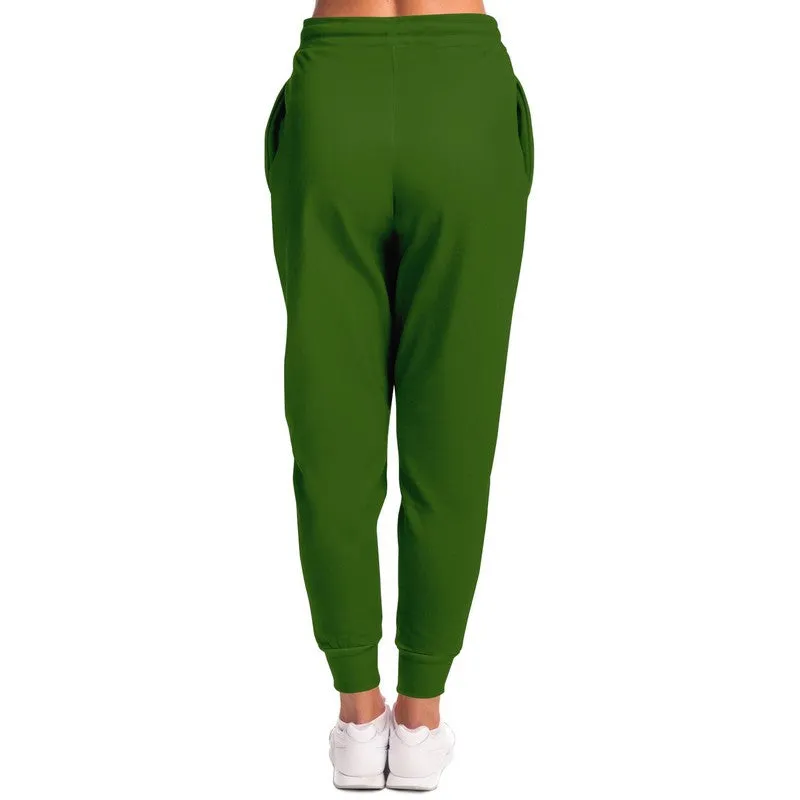 Medium Dark Warm Green Joggers | Unisex | with PLUS sizes | Medium Dark Pure Warm Green | C50M0Y100K60