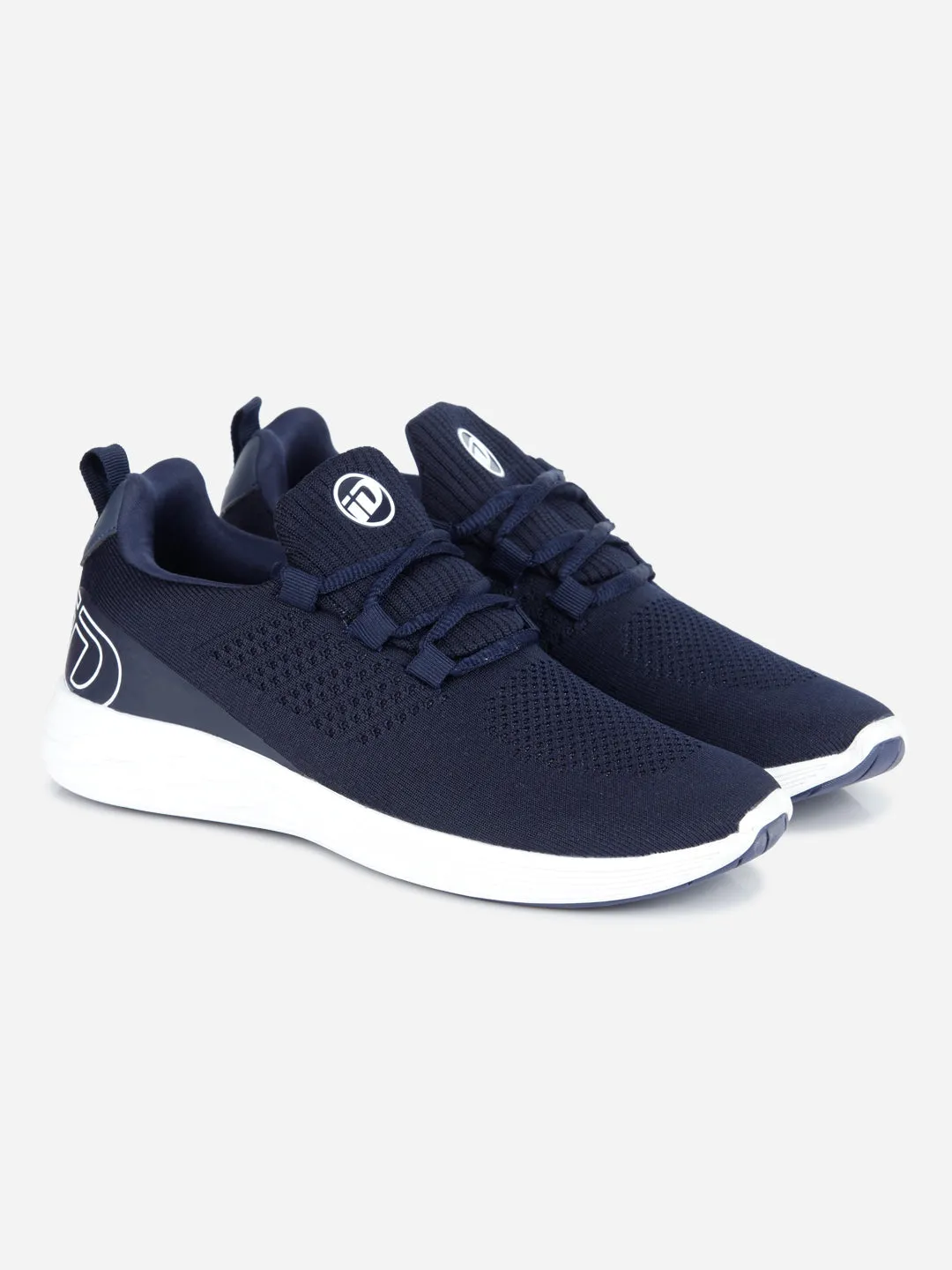 Men's Navy Knitted Lace Up Sneaker (ID7512)